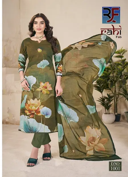 Royal Gold Vol 1 By Rahi Heavy Cambric Cotton Fancy Organic Print With Hand Work  Dress Material Wholesale Market In Surat
